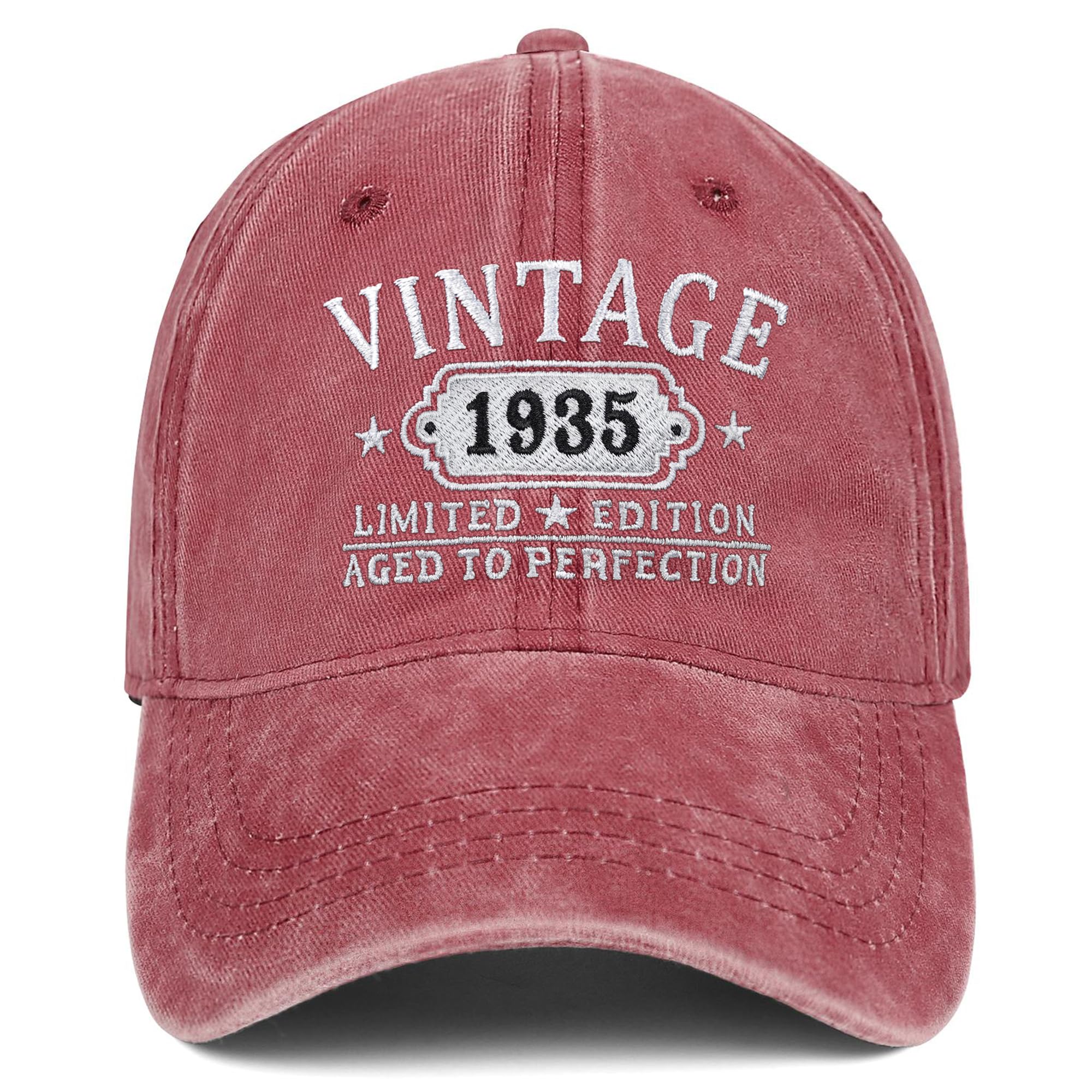 90th Birthday Gifts for Women Man Vintage 1935 Hat Embroidered Black Baseball Cap