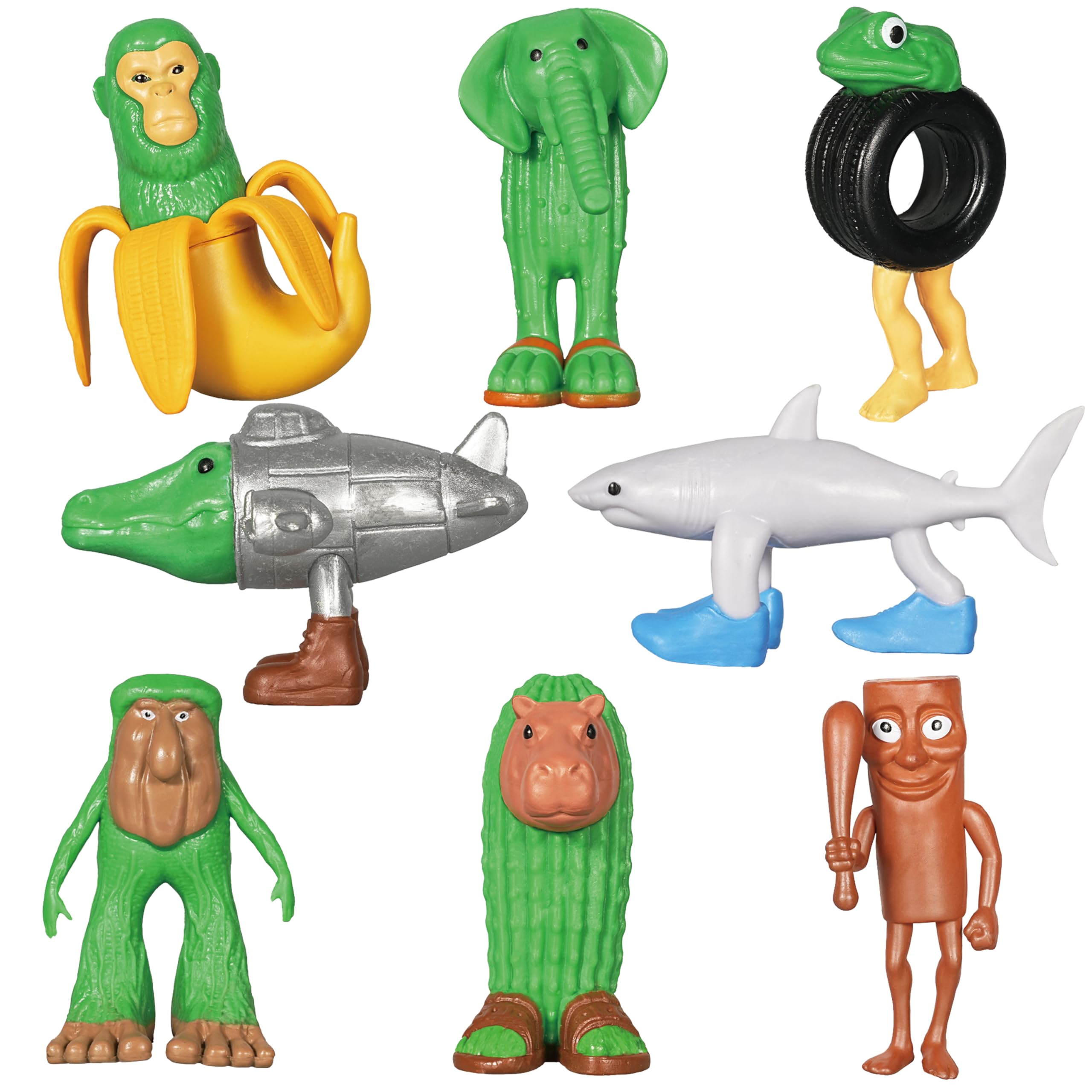 8 Pcs Italian Brainrot Toys, Tralalero Tralala Figures,Tung Tung Tung Sahur Toys，for Italian Brainrot Fans and Collectors (8 Pcs B)