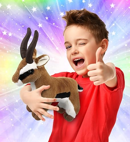 Miniatura 2 de DolliBu Animal de peluche de antílope  Antílope suave abrazable adorable peluche de antílope zoológico de juego lindo regalo de safari de vida