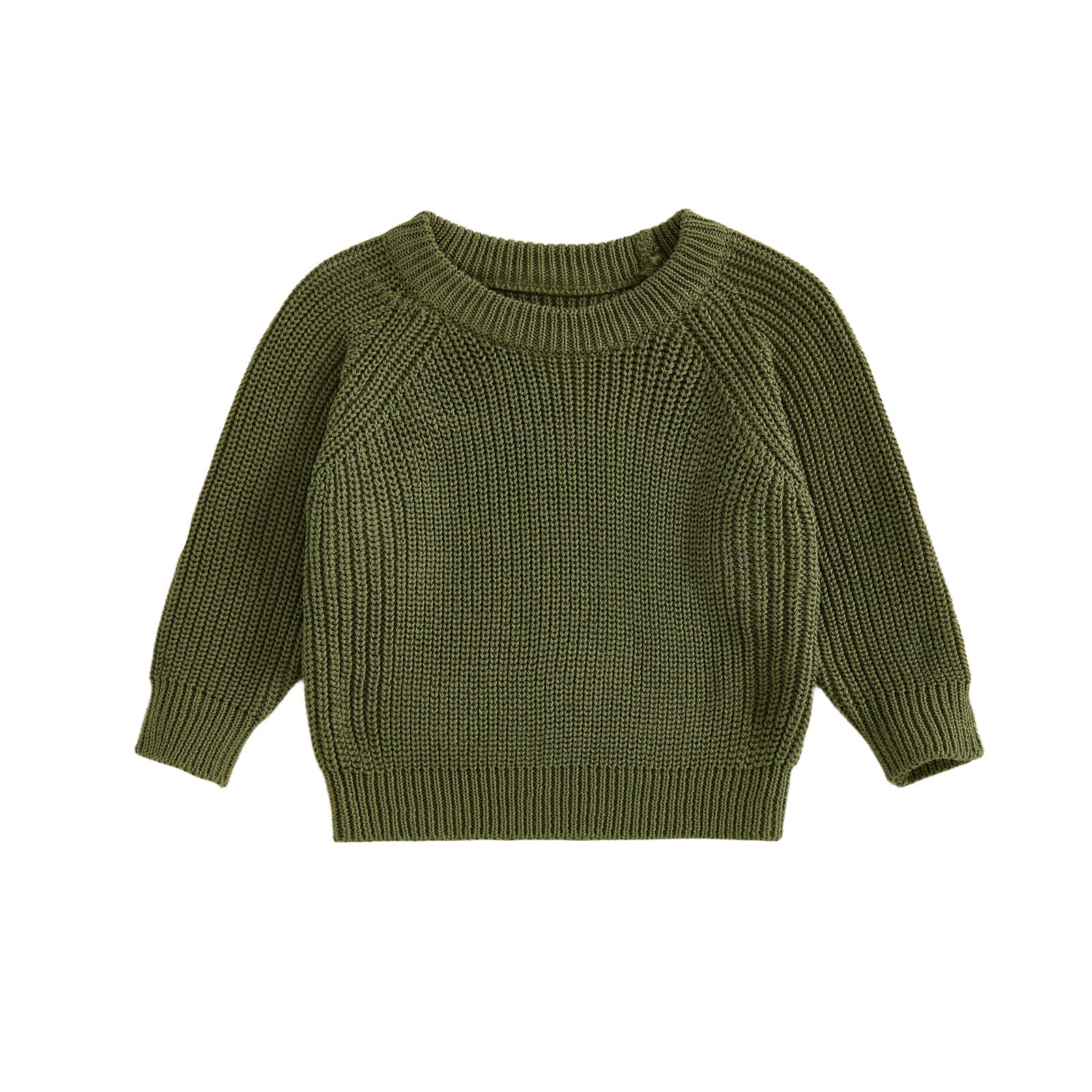 Baby Girls Boys Sweater Solid Color Long Sleeve Crew Neck Knit Pullover Warm Sweater Toddler Clothes Knitwear Baby Jumpers Tops Casual for Fall Winter — view 15