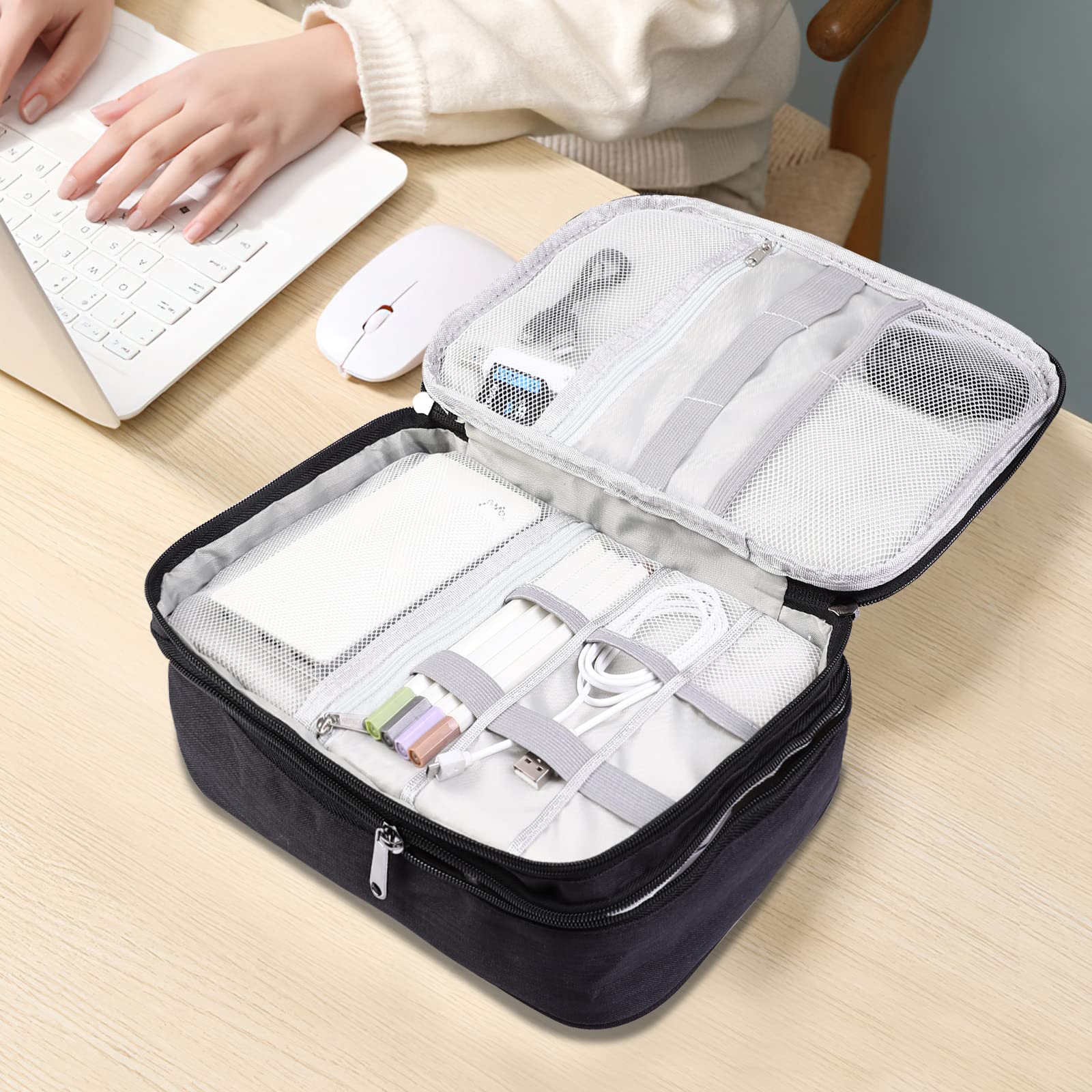 Sac Câble Multifonctionnel Universel pour Voyage Électronique Cable Management Tablette Disque Dur Externe Chargeur Adaptateurs