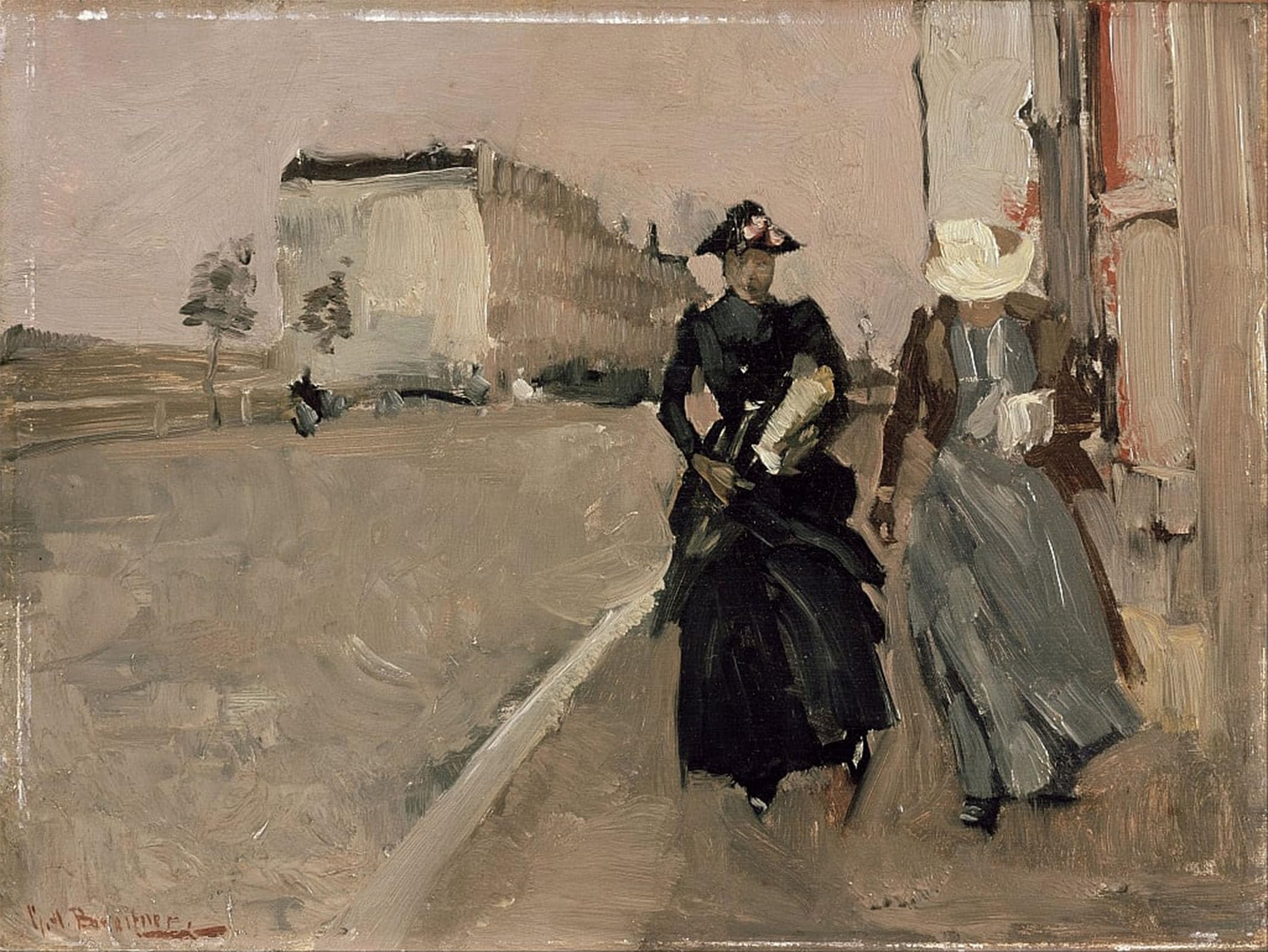 HRJUBWREE Oil Painting Prints on Canvas Painting Picture Gust of Wind by George Hendrik Breitner Artwork Canvas Prints for Office Decor 60x90cm