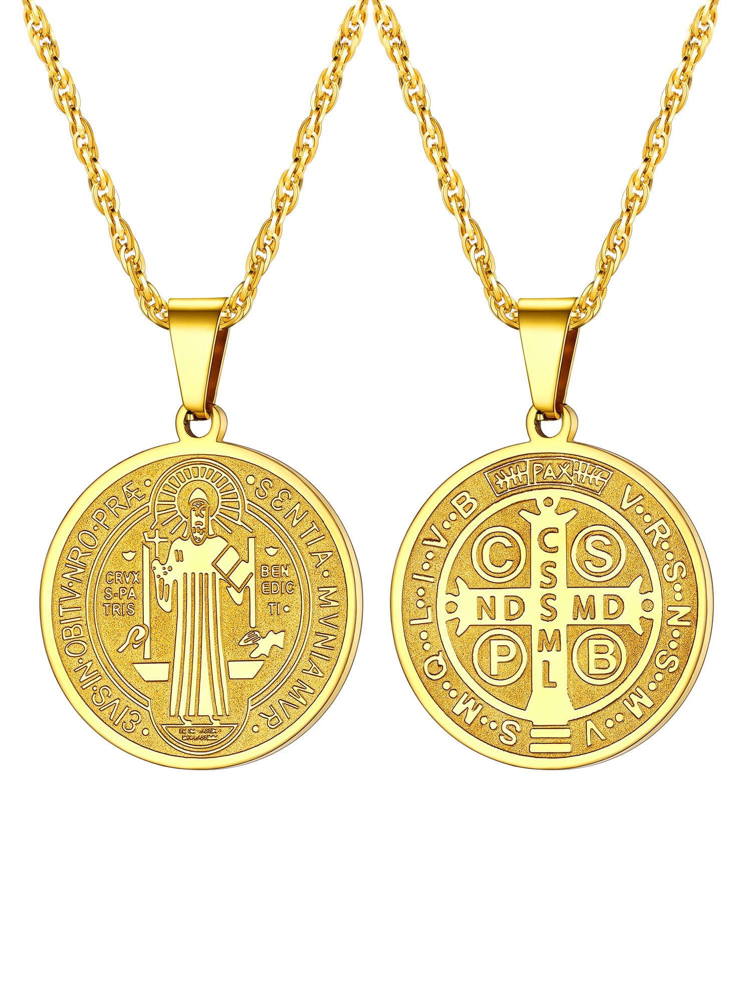 PROSTEEL St Christopher/St Benedict/St Michael Pendant Necklace for Men