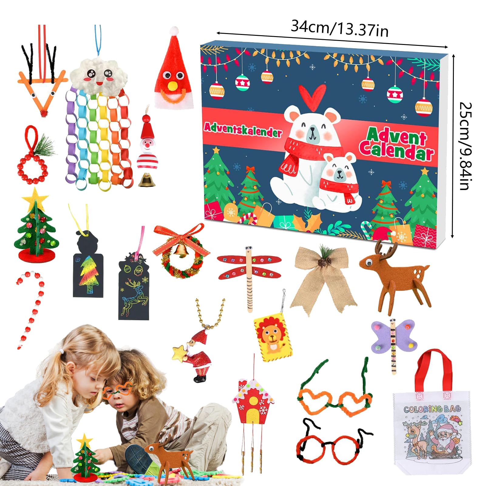 Calendrier De L'Avent 2024 Noël - 25 Jours Avec Décorations, Compte à Rebours Festif - 5
