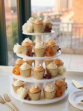 Glitter Gold Scalloped Cupcake Wrappers for Baby Shower 1st Birthday Supplies New Year Eve Cake Decoration Pack of 24