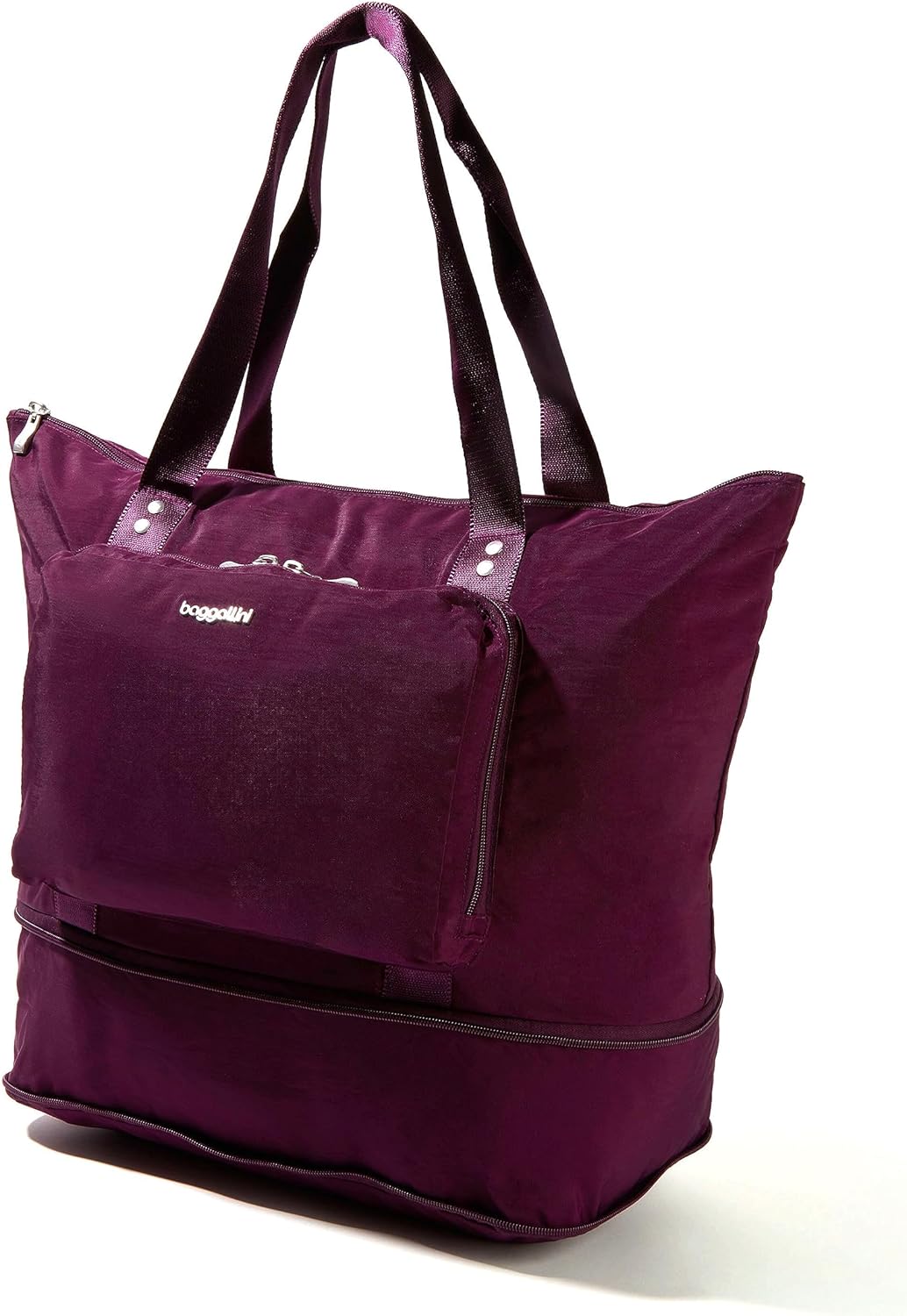 Baggallini Carryall Expandable Lightweight Travel Tote 22" Packable Folding Compact Nylon Washable Weekender w/Luggage Sleeve - Image 15