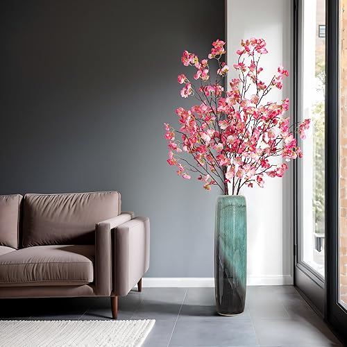 Miniatura 7 de 4 piezas de flores artificiales de cerezo a granel, flores de imitación de seda a granel, ramo de tacto real para Navidad, Halloween, decoración del