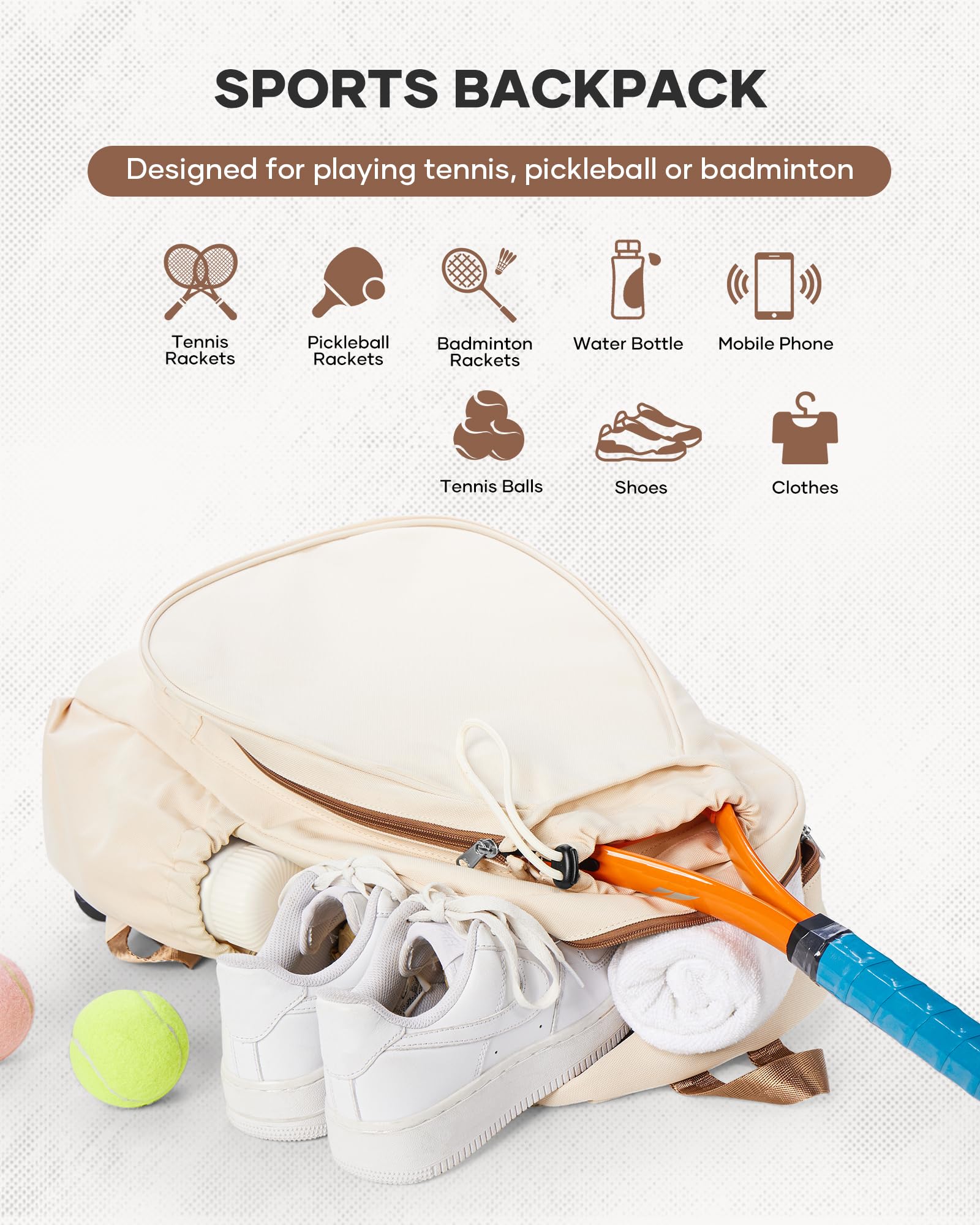 BJLFS Tennisrucksack,Tennistasche,Unisex Tennis Rucksack für Damen Herren,Schlägertasche Rucksack Tasche für Tennis Badminton,Tennisrucksack Sportrucksack,Backpack,Sporttasche