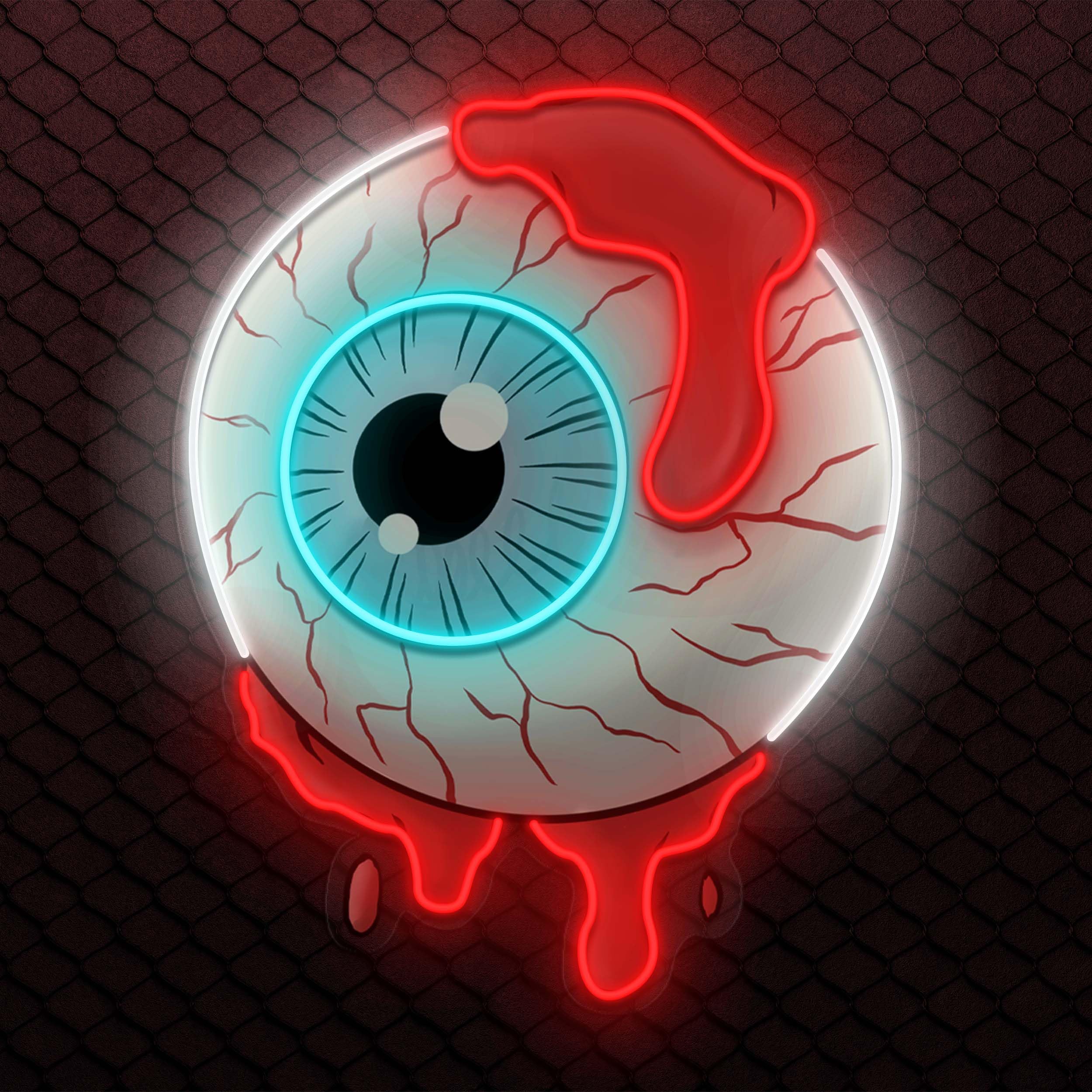 Bloody Eye LED Light – Pop Art, Custom Wall and Desk Decor, Unique Light for Home, Office, Bar, USB Plug