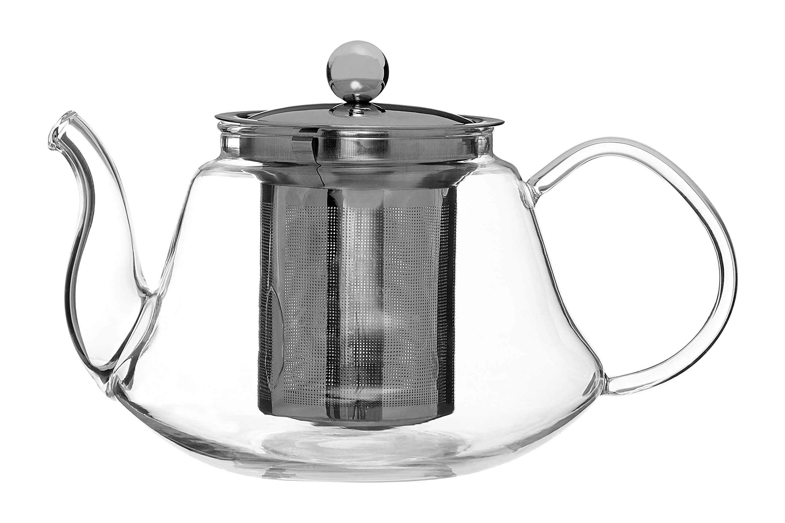 Premier Transparent Housewares High Borosilicate Teapot, With Strainer, 800Ml,,,, 14 X 18 X 11 Cm
