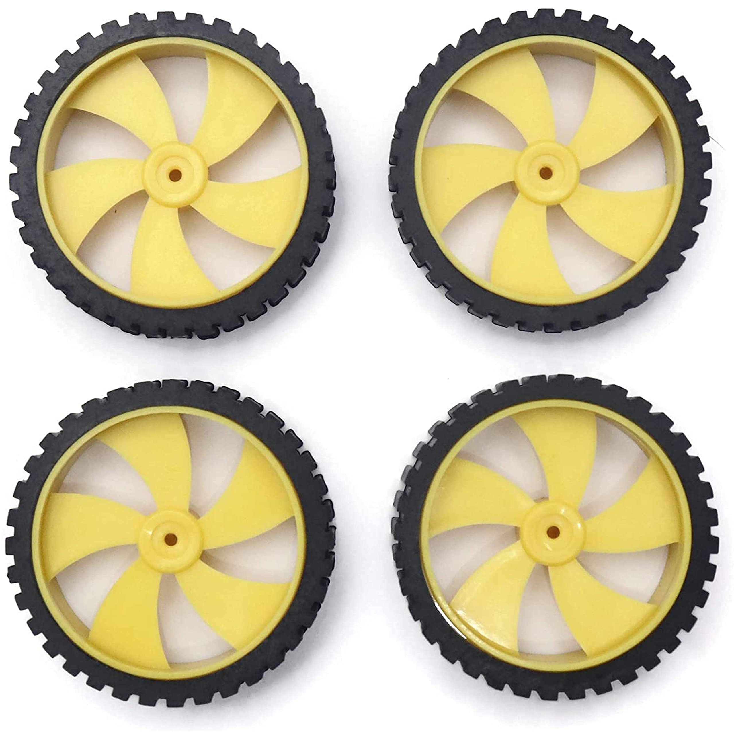 UG LAND INDIA wheel-4512 Robot Durable Rubber Tire Yellow Wheel 45mm for BO DC Motor 1