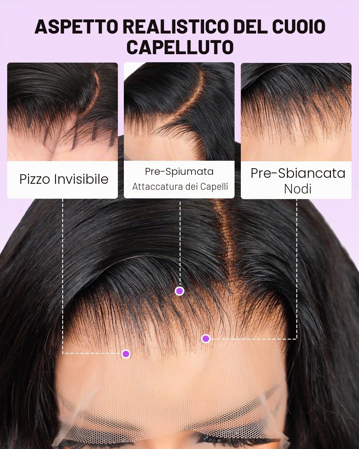Parrucca Capelli Umani 13x4 HD Lace Front Wigs Unprocessed Brazilian Virgin Hair Pre Cut Lace Upgraded No Glue Bleached knots Body Wave Human Hair Wig for Women Natural Color 22 Pollici