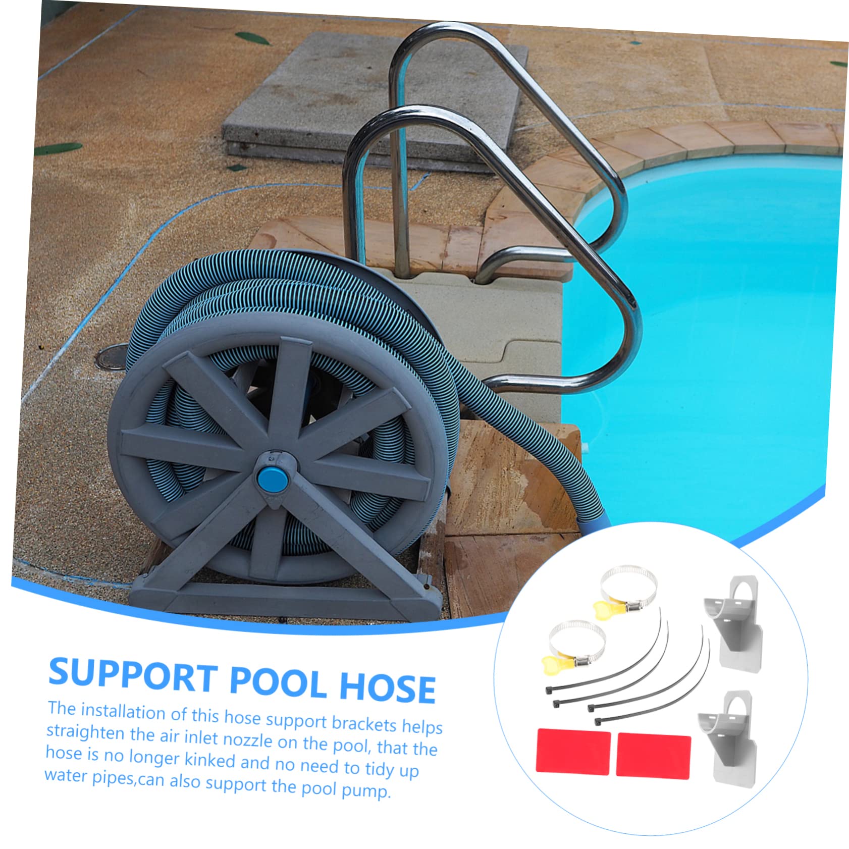 Kisangel 5 Juegos Soporte De Tubería De Piscina Soporte De Fijación De Manguera Accesorios para Piscinas Soporte para Manguera De Piscina Mangueras De De Piscina Bridas El Plastico