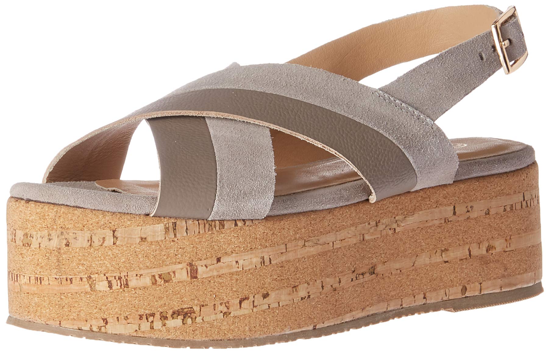 KAANAS Women's Sydney Cross-Over Platform Wedge Sandal