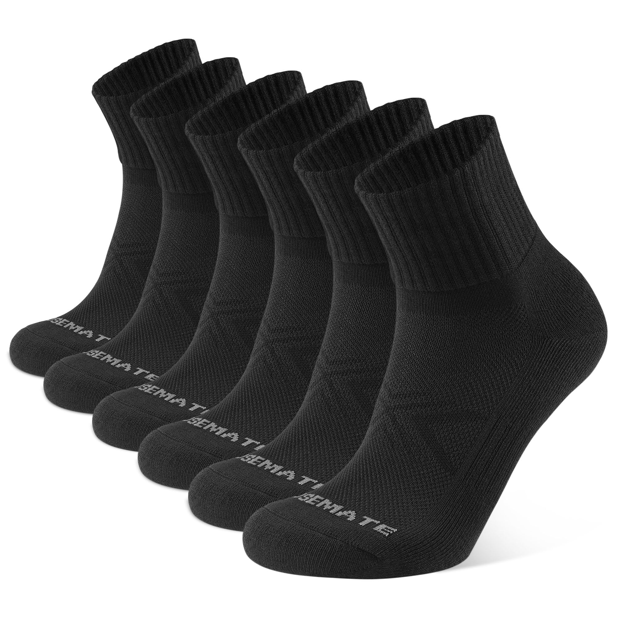 CLOSEMATE 6 Paia Calze Corte Uomo di Cotone Calzini Sportivi in Spugna per Corsa Quarter Running Socks