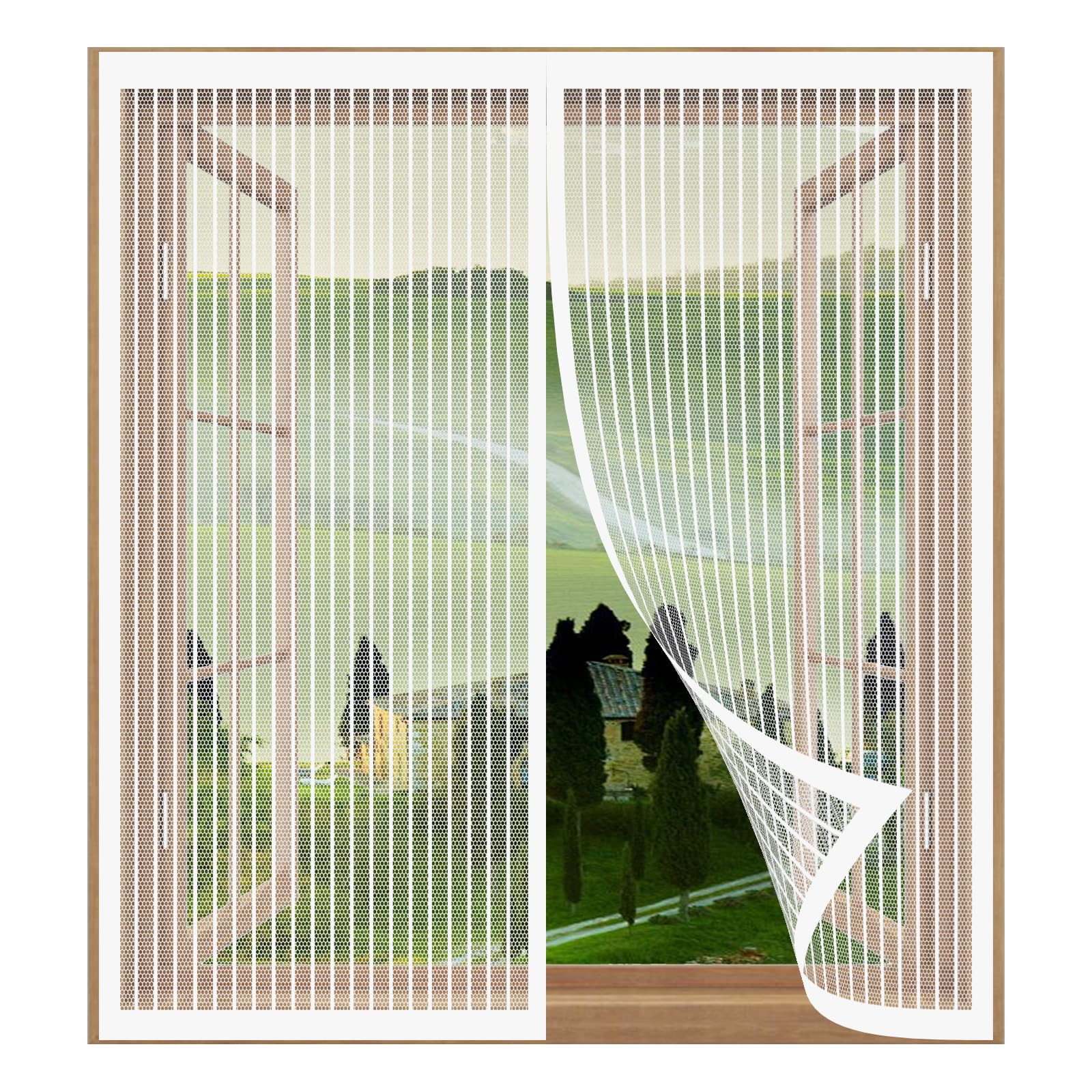 Mosquito Net Window Fly Screen 105 x 103 cm Easy Installation No Drilling Or Screwing Reinforced Anti-Tearing Insect Fly Mesh for Windows Nets to Keep Bugs Out, White