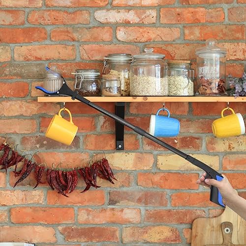 Miniatura 7 de Luxet - Herramienta de alcance plegable de aluminio de 32 pulgadas de largo, estantes de agarre fuerte, punta magnética con luz LED, ligera,