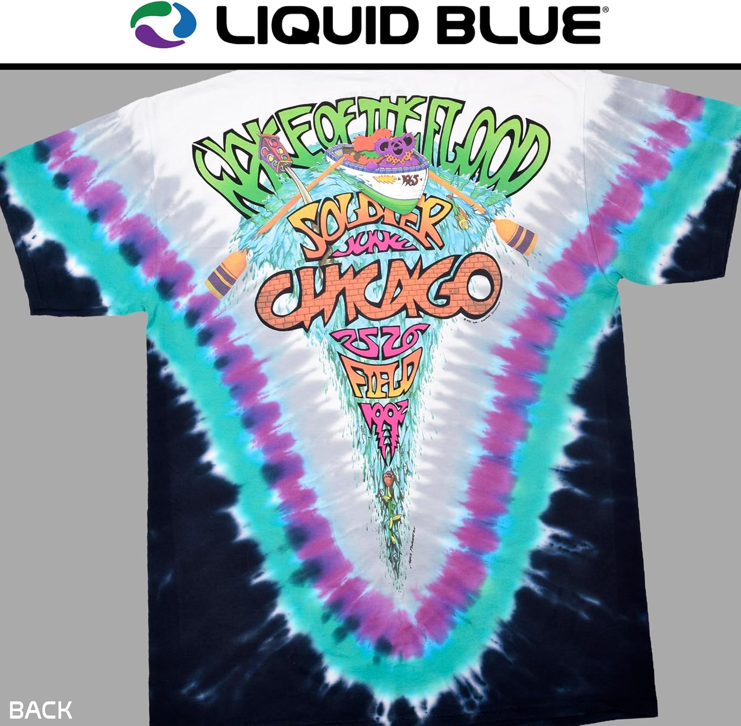 Liquid Blue Wake of The Flood Vintage Band Tee – Grateful Dead T-Shirt, 100% Cotton, Graphic Concert Shirt for Men - Image 3