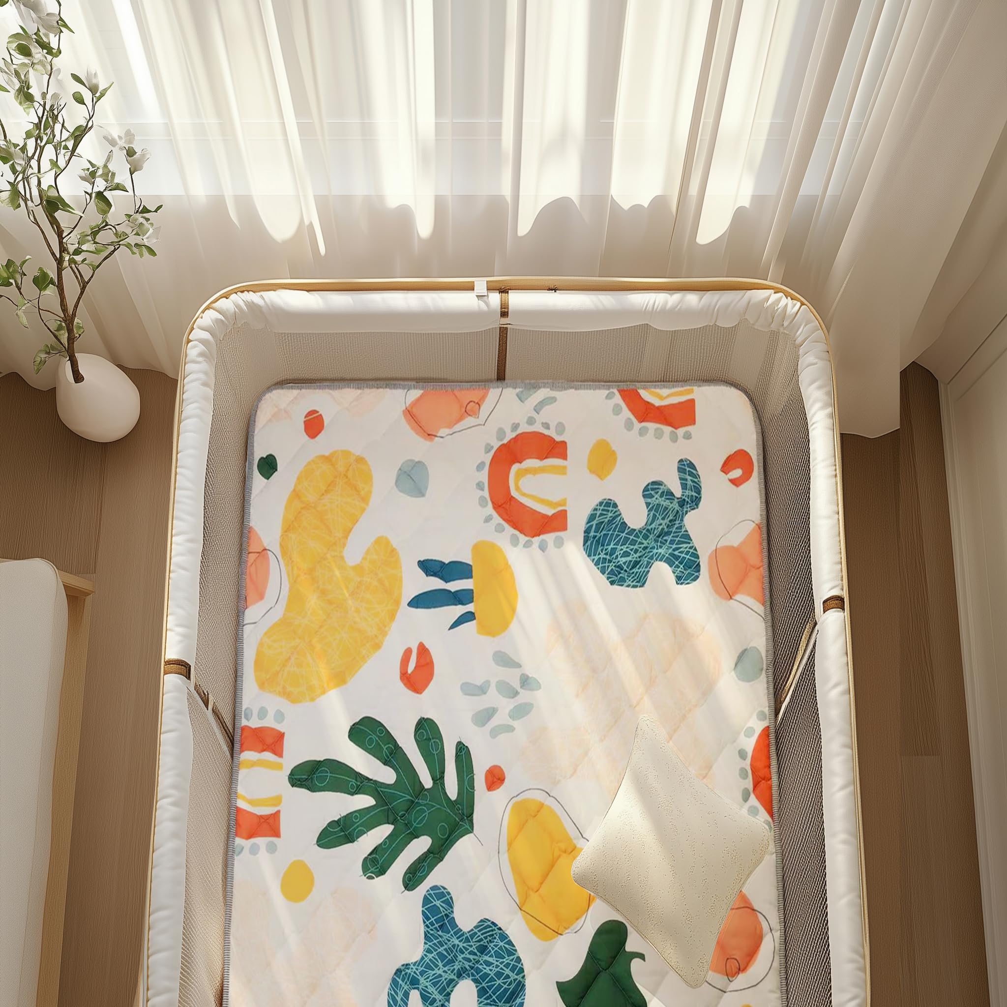 Sinhaklóho Alfombra Bebe Acolchada Plegable Extra Gruesa, Antideslizante y Suave, 180×150 cm, Lavable a Máquina, Sin Olores, Ideal para Parque Infantil y Suelos, Jardín Encantado
