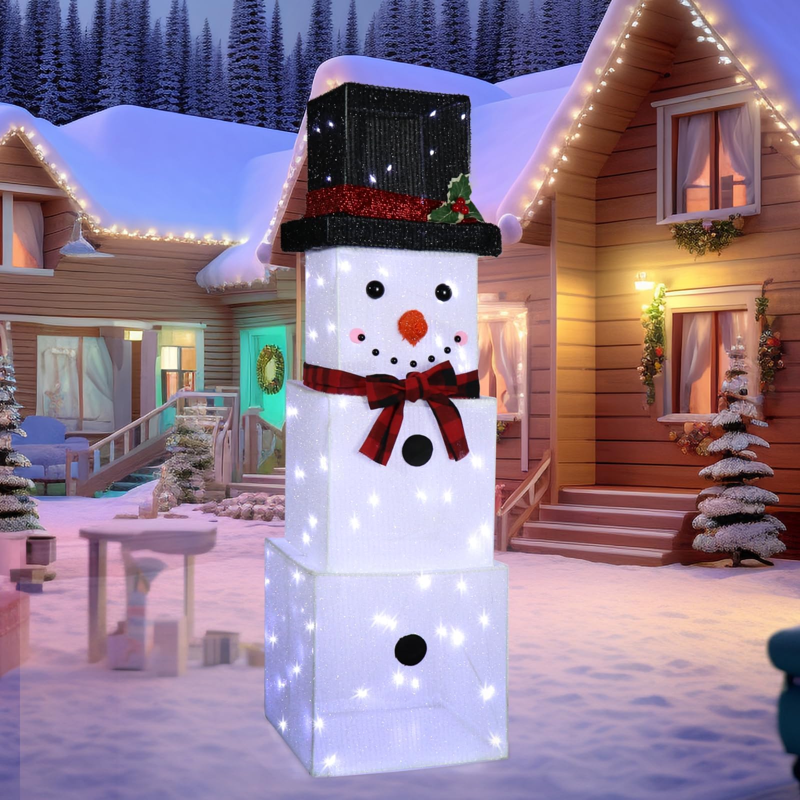 Amazon Com 3FT Christmas Snowman Outdoor Decorations 75 LED Lighted AC