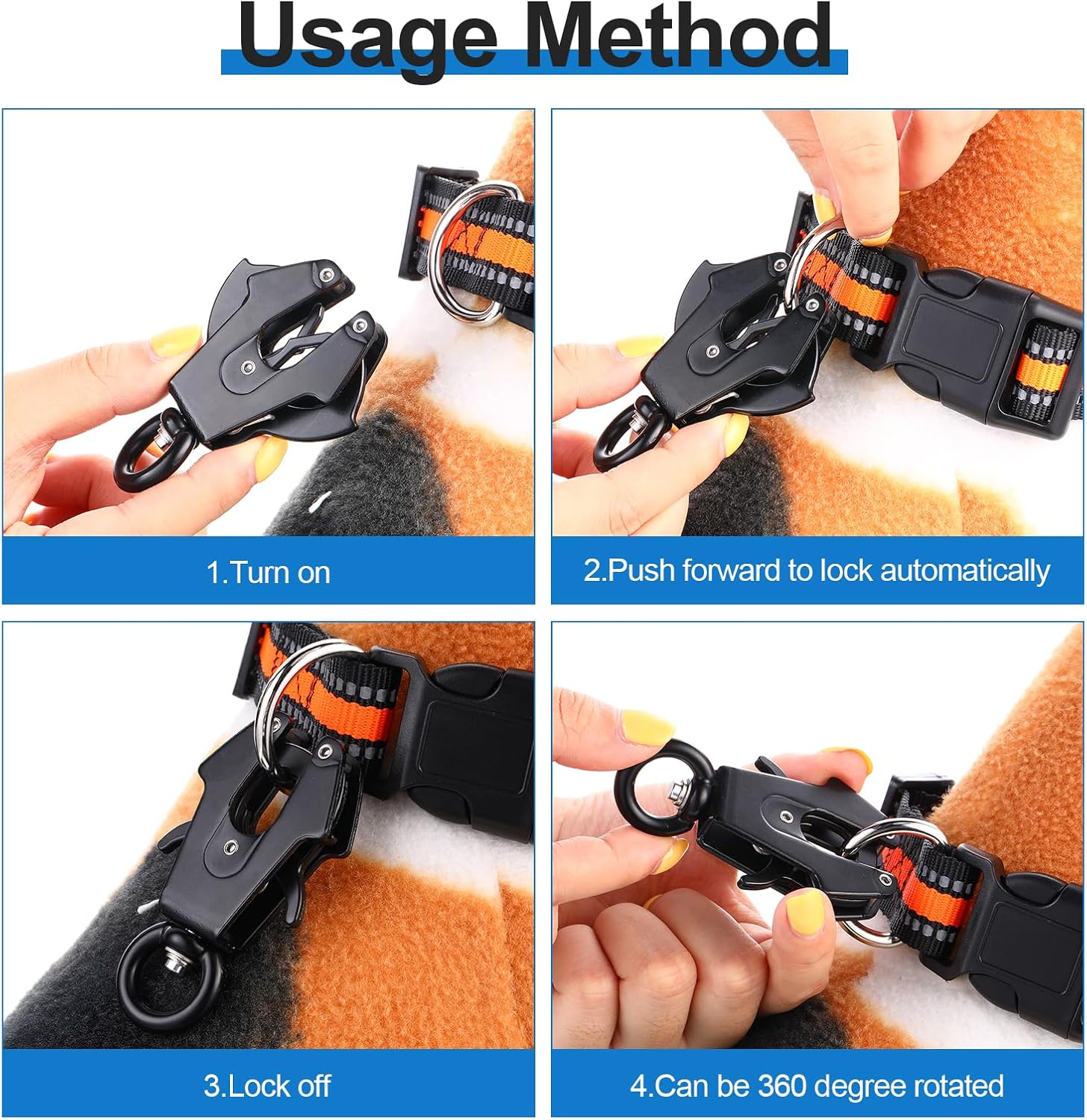 Reginary 2 Pcs Frog Clip Black Dog Basic Leashes 360 Degree Swivel Clip Leash Clasp Heavy Duty Quick Release Chain Buckle Frog Cable Leash Buckle for Linking Pet Collar Supplies(Novelty)