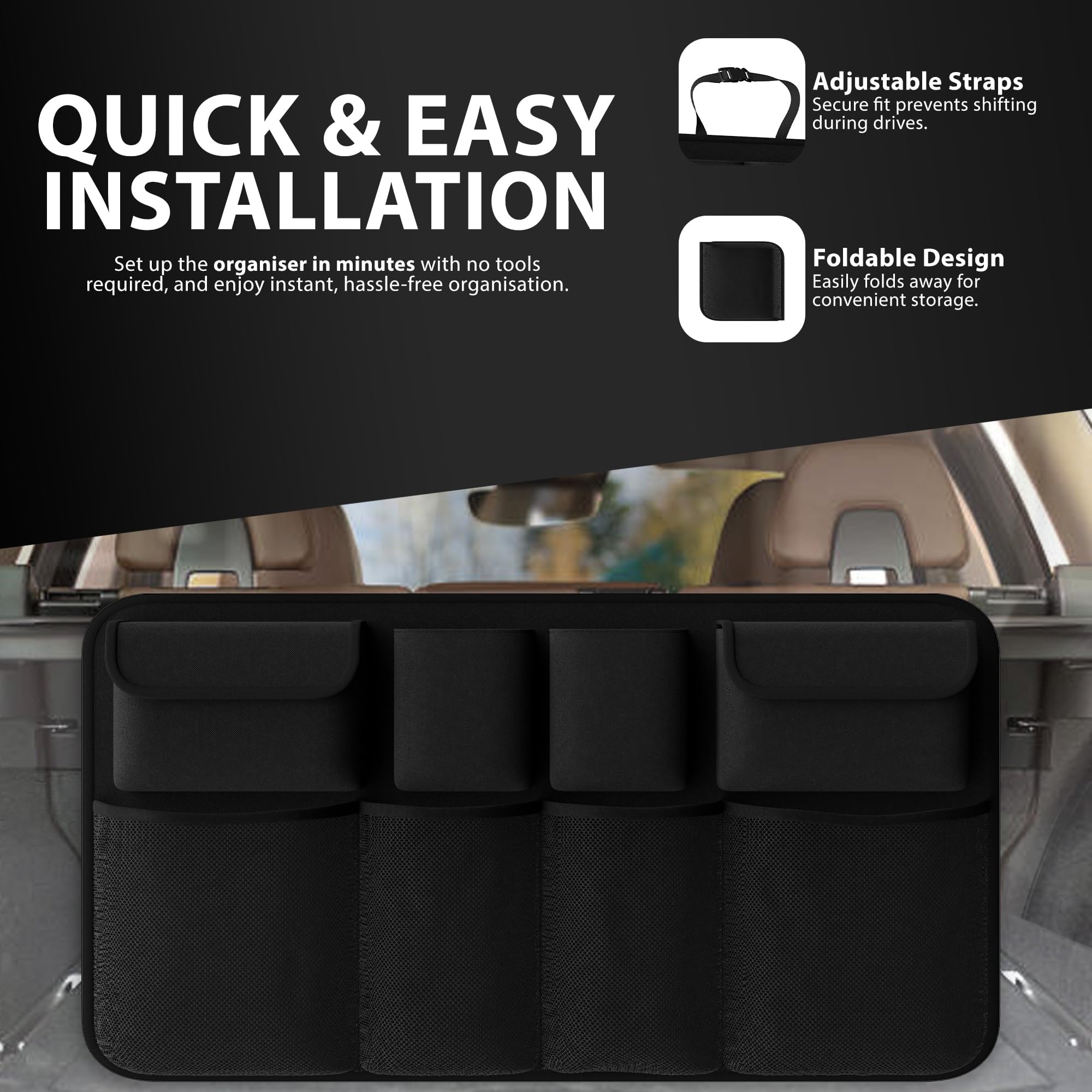Organizador De Maletero De Coche para Peugeot 406 407 408 607, Bolsa Organizadora para el Maletero Organizador De Coche Plegable Impermeable