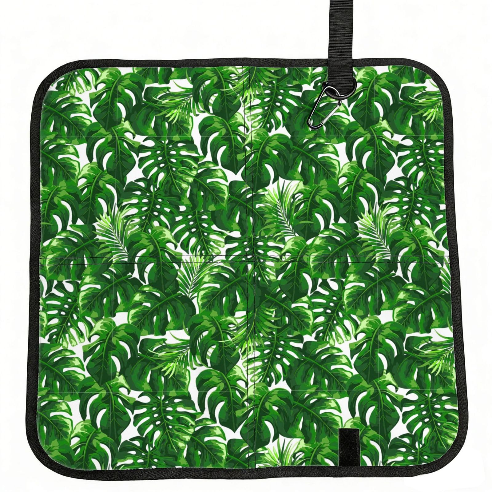 Yglhbdpbf Black Monstera Deliciosa Banana Palm Print Camping Seat Cushion,Foldable Sitting Pads,Save Backpack Space For Hiking