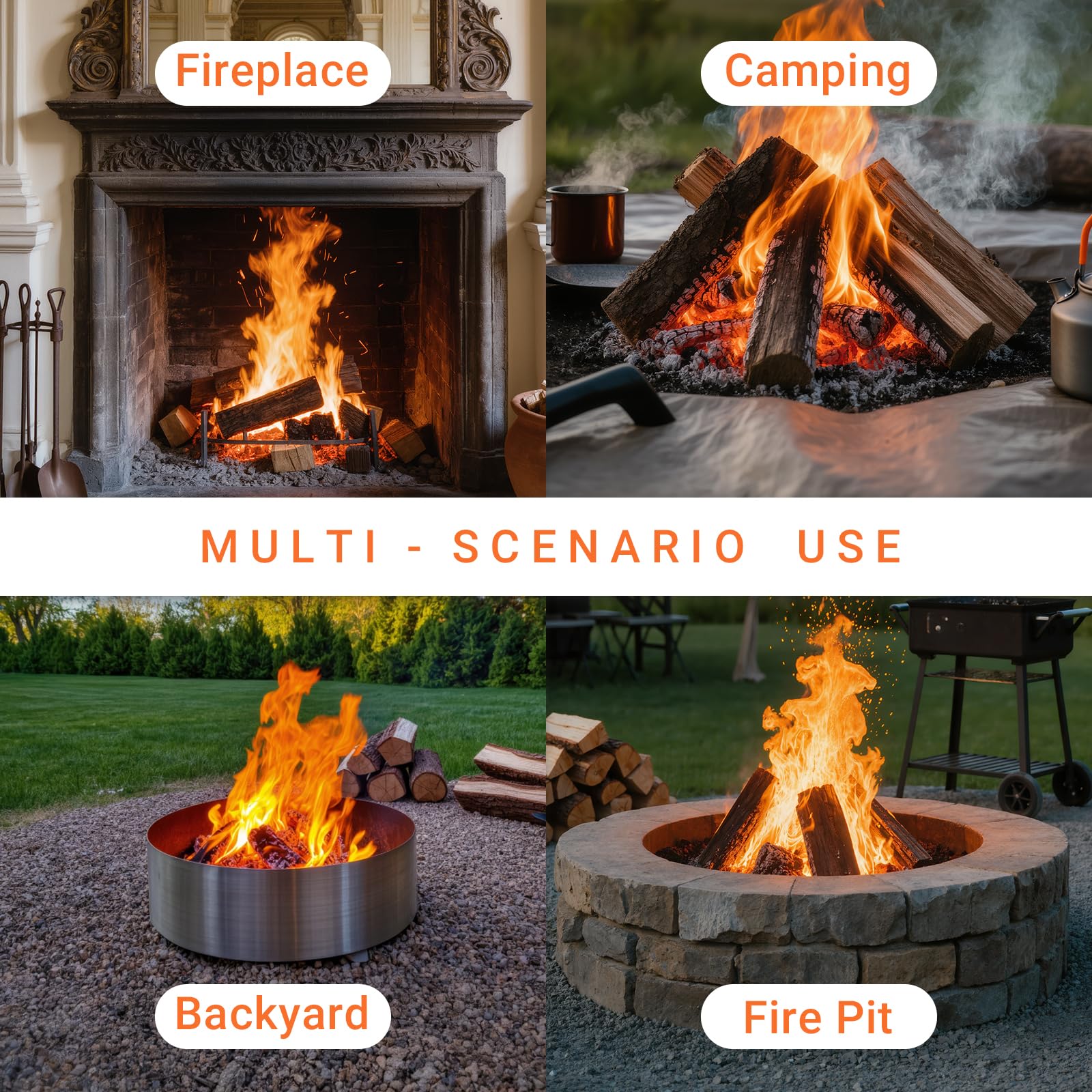 Pinzas de leña resistentes de 42 pulgadas, pinzas largas desmontables para chimenea con bolsa de transporte, pinzas de acero al carbono de alta resistencia para hoguera al aire libre, fogata, camping