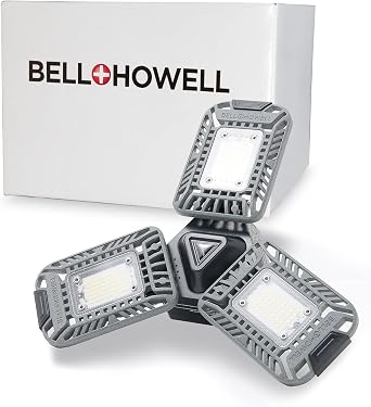 Bell+Howell Triburst Motion Sensor Technology, ASON TV 4000 Lumens / 6500 Kelvin Indoor, Ultra Bright Lighting with 144 LED Bulbs and Multi-Directional Triple Panel Bedroom, Garage, Ceiling Light