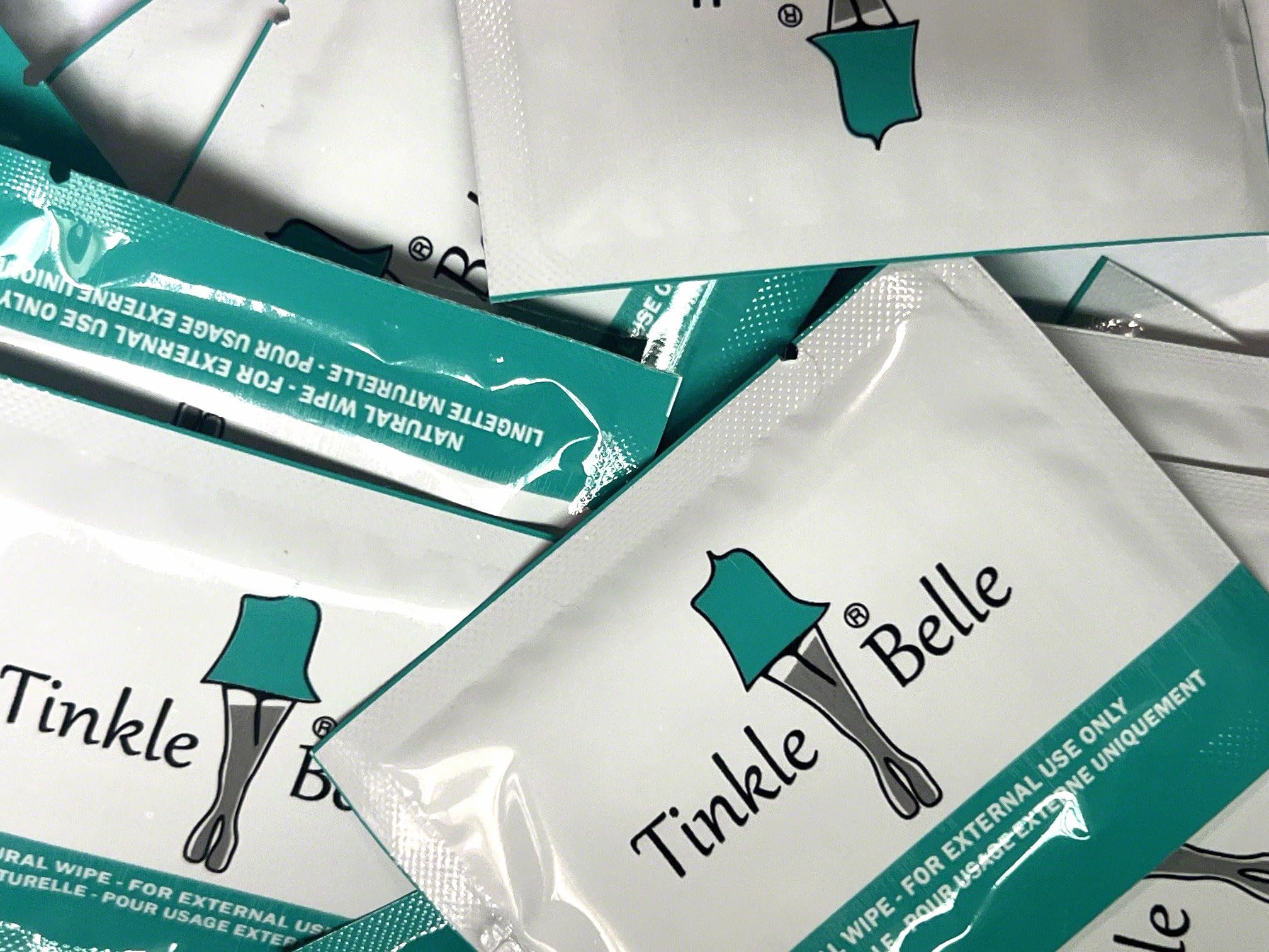 Tinkle Belle 30 Pieces Feminine Wipes | Individually Wrapped | Women Travel Size Wipes | Unscented Intimate Wipes | Mild Wet Wipes