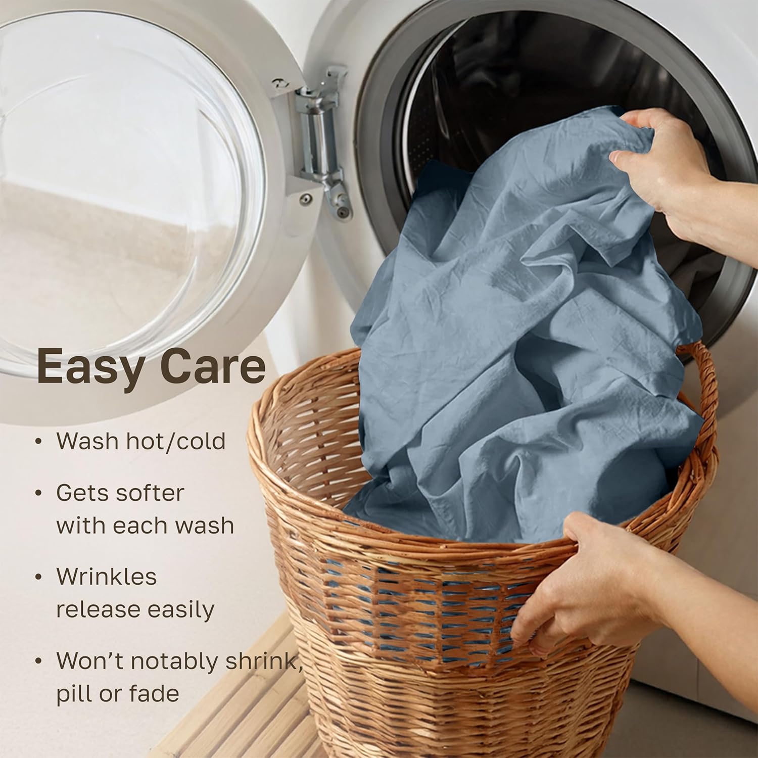 CALIFORNIA DESIGN DEN 5-Star Hotel 600 Thread Count 100% Cotton Sheets Set - Soft & Smooth Queen Bedding Set with Deep Pockets, Quality Beats Egyptian Cotton Claims (Pastel Blue) - Image 6