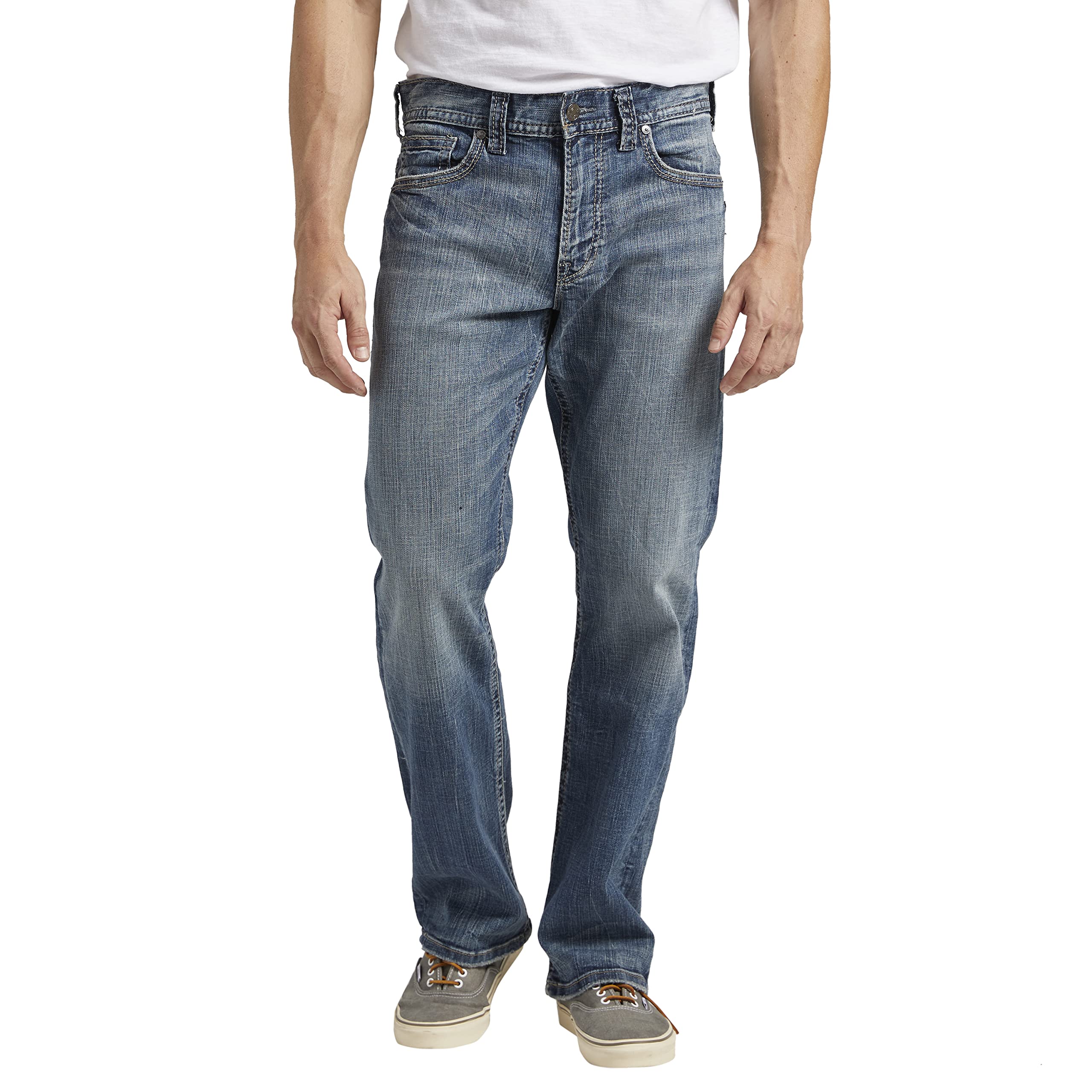 Silver Jeans Co. Herren Gordie Loose Straight Jeans, Medium Vintage, 31W / 34L