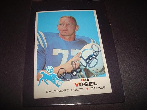 Miniatura 1 de 1969 TOPPS # 138 BOB VOGEL COLTS Ohio State SIGNED VINATGE AUTOGRAPH CARD BC - NFL Autographed Football Cards