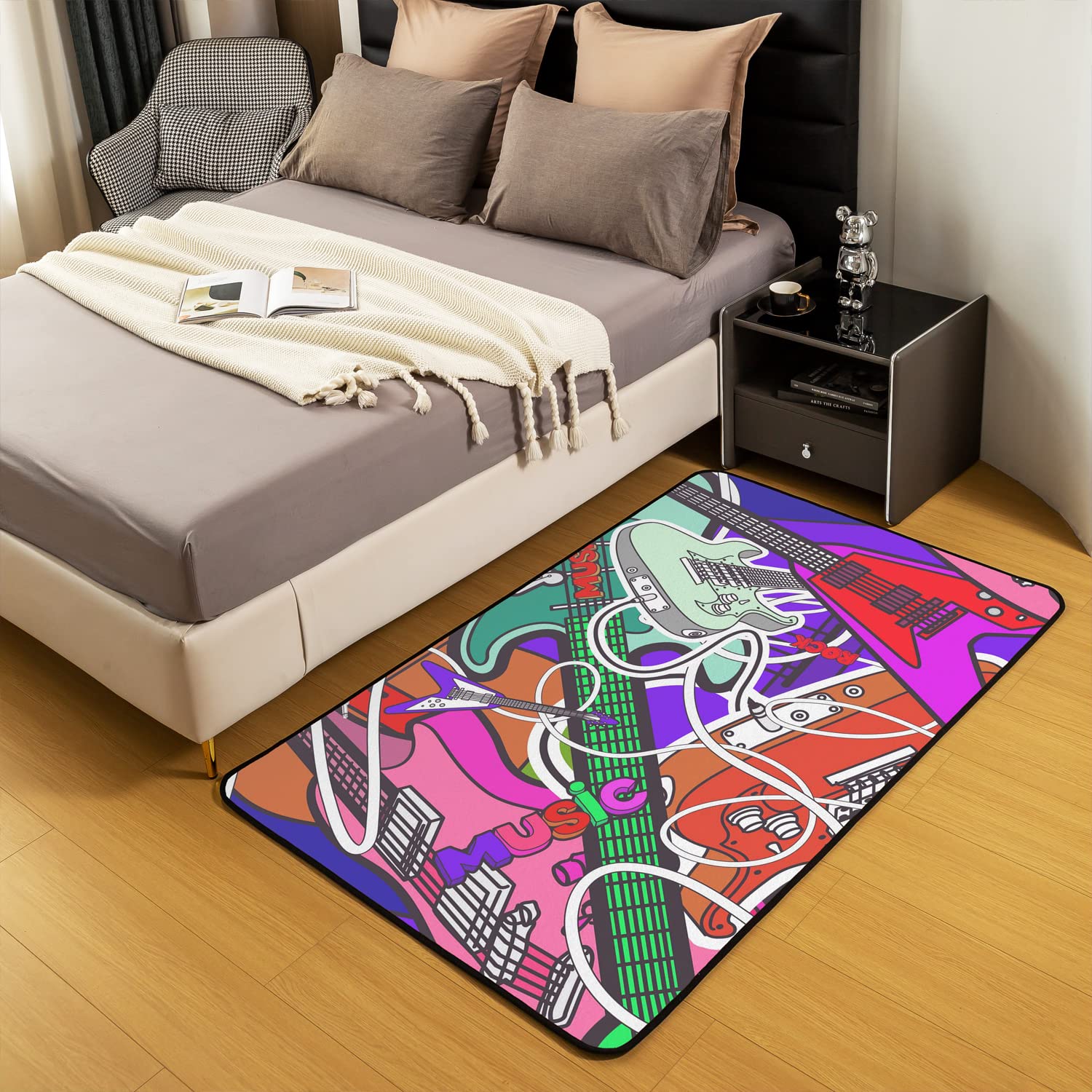 Loussiesd Beth Rock Music Tappeto Tappetino ultra spesso morbido per strumenti musicali per cucina, camera da letto, decorazione per la casa, 150 x 200 cm