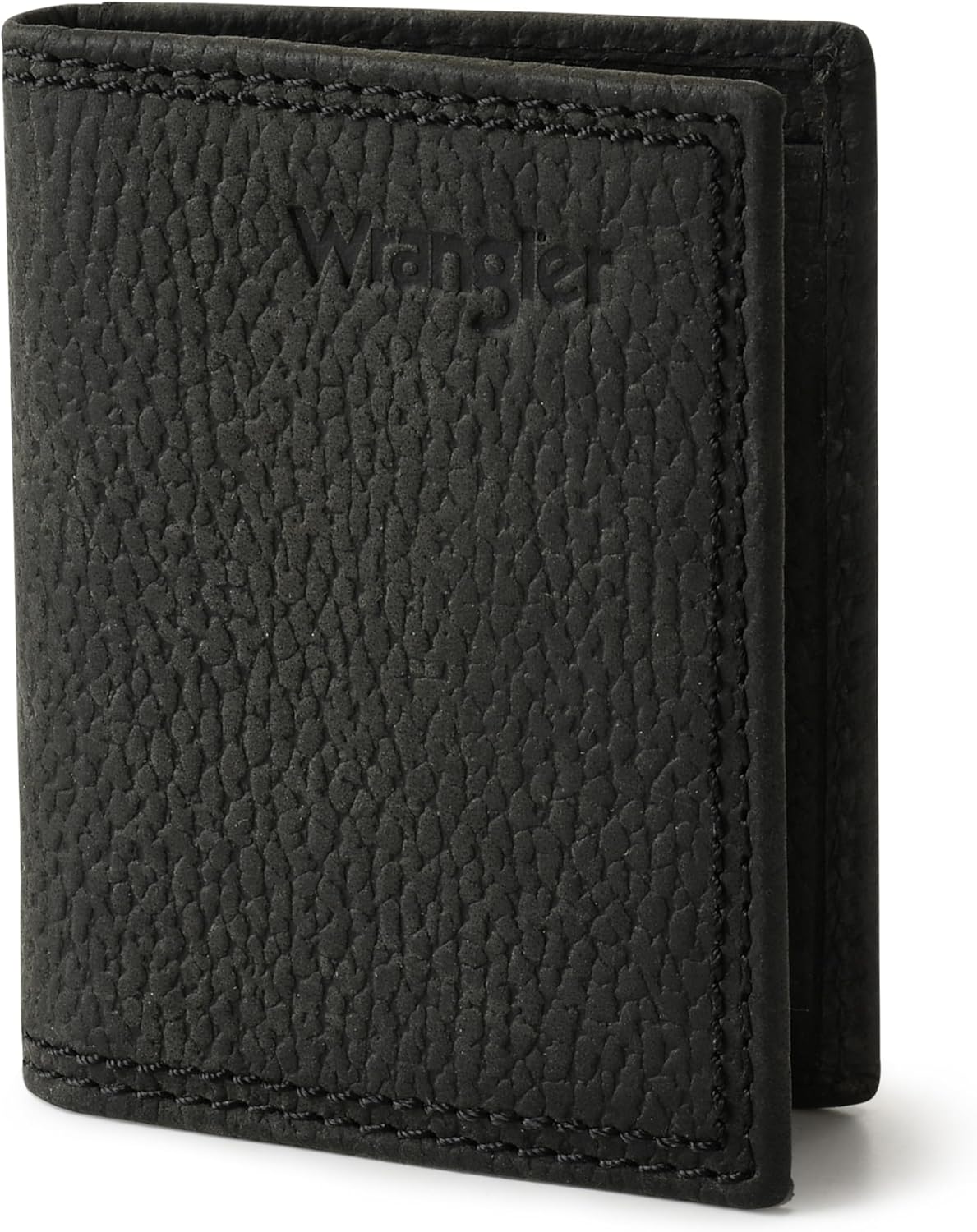 Wrangler Men's Bifold Wallet with Money Clip & ID Window, Genuine Leather, Minimalist, Gift for Him
