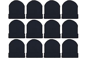 Black Beanies for Coziness & Warmth (12 Pack)