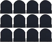 Winterlace 12 Pack Warm Knitted Beanie Hats for Men Women - Cozy Cuffed Skull Caps, One Size Fits Most