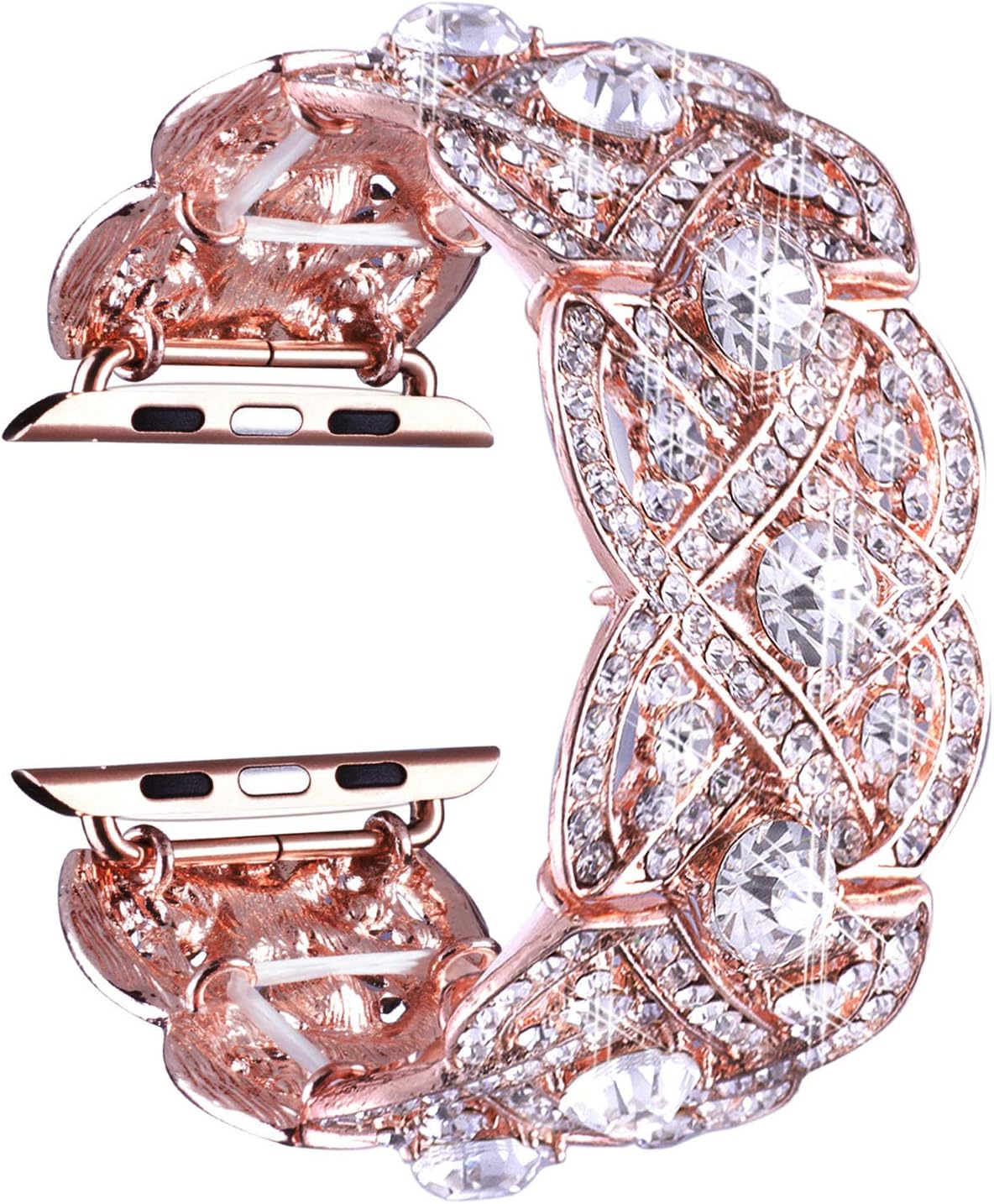 VIQIV Bling Bands Compatible with Apple Watch Ultra Band 38mm 40mm 41mm 42mm 44mm 45mm 49mm Iwatch Series SE 9 8 7 6 5 4 3 2 1, Diamond Rhinestone Stainless Steel Metal Bracelet Wristband Strap for Women