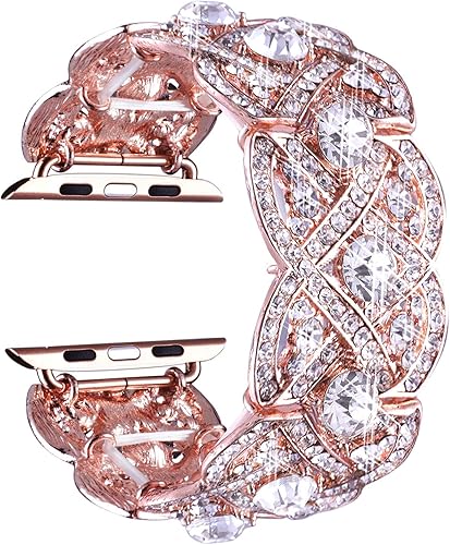 VIQIV Bling Bands Compatible con Apple Watch Ultra Banda de 38mm 40mm 41mm 42mm 44mm 45mm 49mm iWatch Series SE 9 8 7 6 5 4 3 2 1, Pulsera de Metal