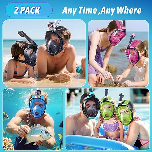 Miniatura 9 de Greatever G2 Adults Kids Full Face Snorkel Mask 2 Pcs,Snorkeling Gear with Latest Dry Top System,Foldable 180 Degree Panoramic View,Safe