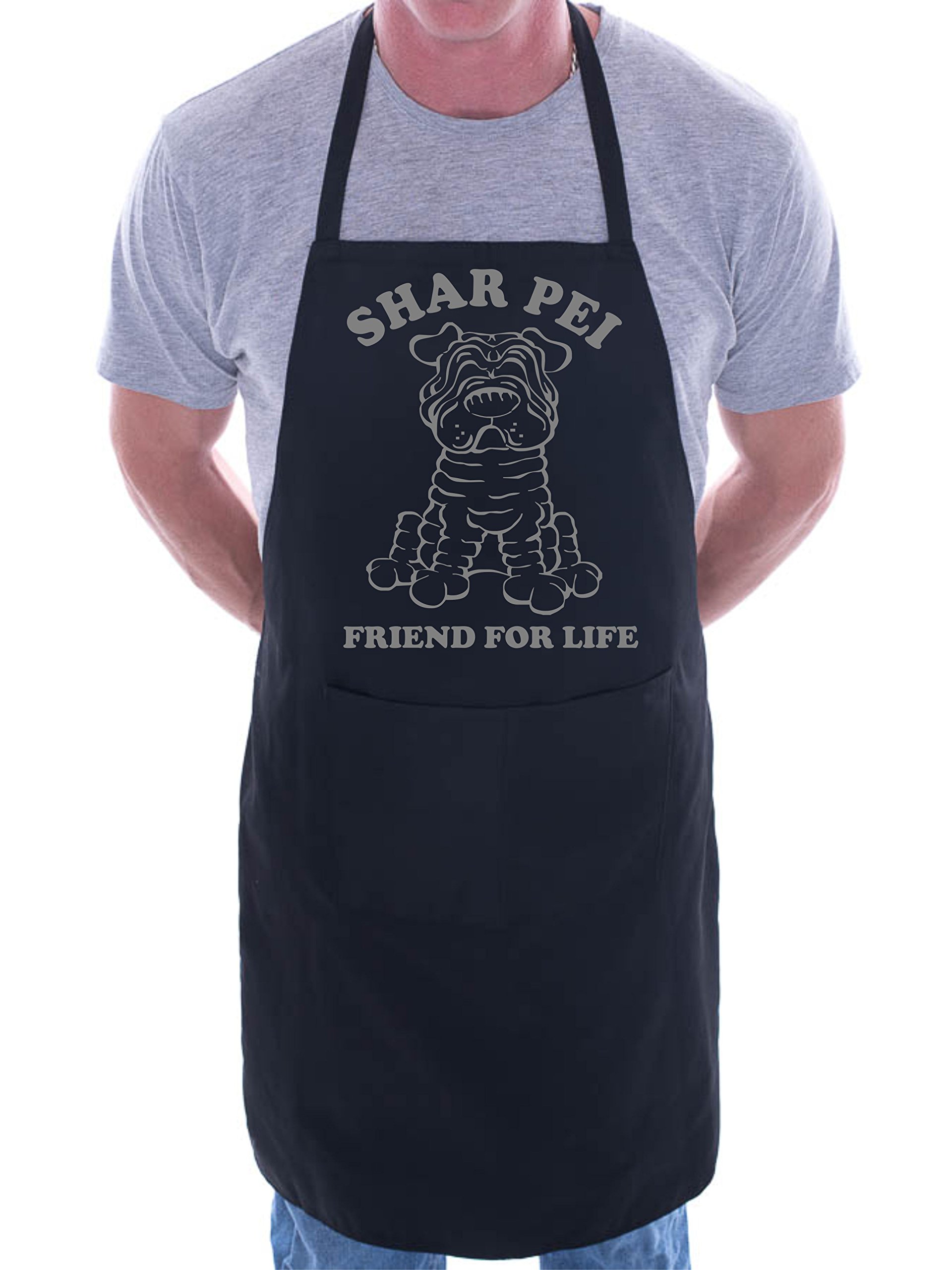 Print4u Men's Black Shar Pei Dog Lovers Gift Bbq Cooking Funny Novelty Apron