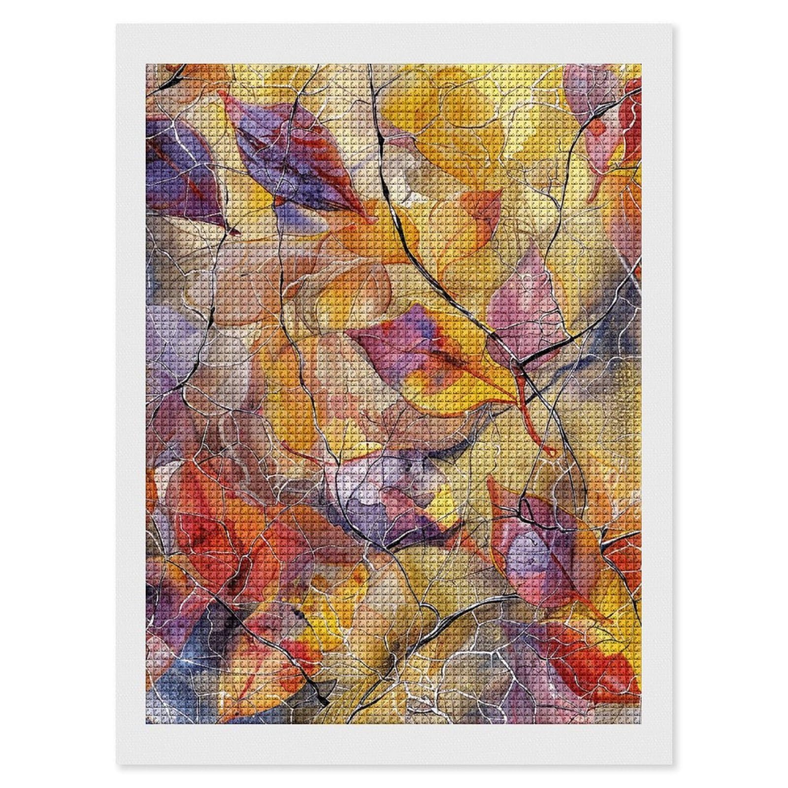 Flowers and Vines Diamond Art Kits for Adults, DIY 5D Diamonds Painting Kits for Beginner, Round Full Drill Diamond Dots Painting, 12"x16" Diamonds Pictures Gem Art and Crafts Wall Decor