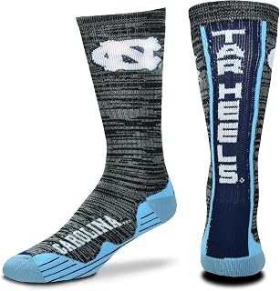 For Bare Feet NCAA Mens Team Vortex RMC Crew Socks-Medium & Large Sizes