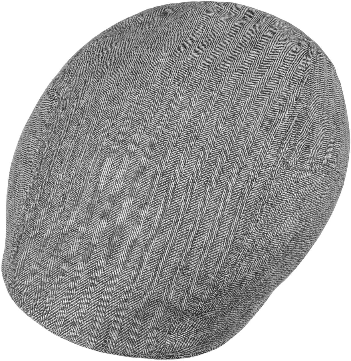 Stetson Herringbone Linen Flat Cap Men Summer UV Protection Made in EU