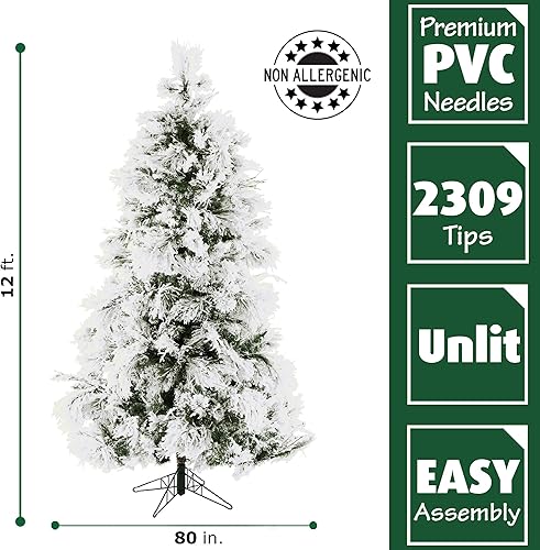 Miniatura 105 de Fraser Hill Farm - Árbol de Navidad, pino aterciopelado nevado, 10 pies LED doble multicolor y blanco cálido,Iluminación de cadena LED blanca