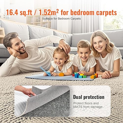 Miniatura 6 de VEVOR - Almohadilla antideslizante para alfombra - Almohadilla protectora para alfombra, 5 x 8 pies - 14 pulgadas de grosor - Doble superficie -
