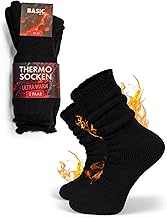 Basic Treasure 2 Paar Winter Thermosocken Ultra Warm, Dicke Weiche Winter Socken mit Vollplüsch, Damen und Herren