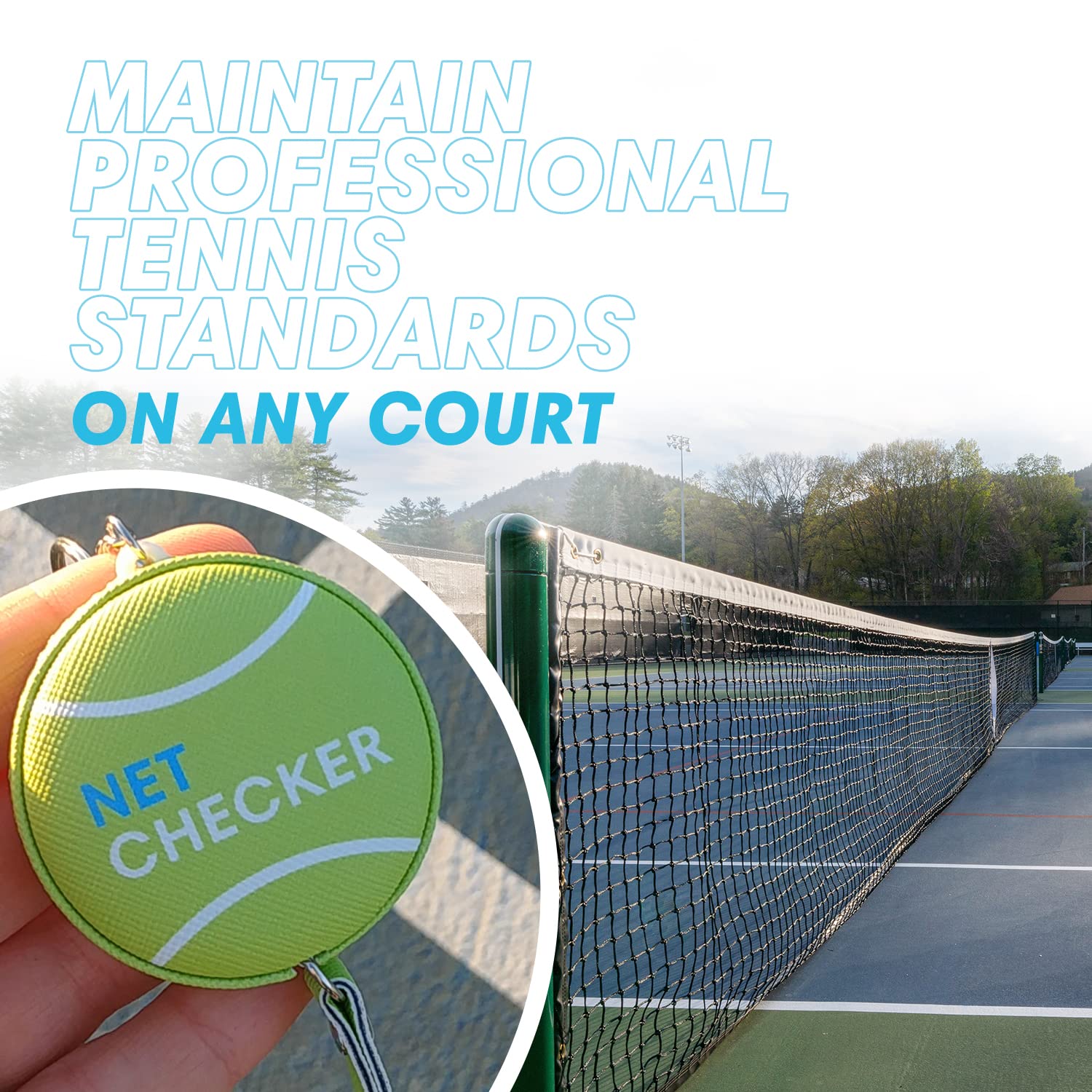 Tennis Net Height Mini Measuring Tape and Keyring, Portable 59 Inch Flexible Measuring Tape for Measuring Tennis Net Height