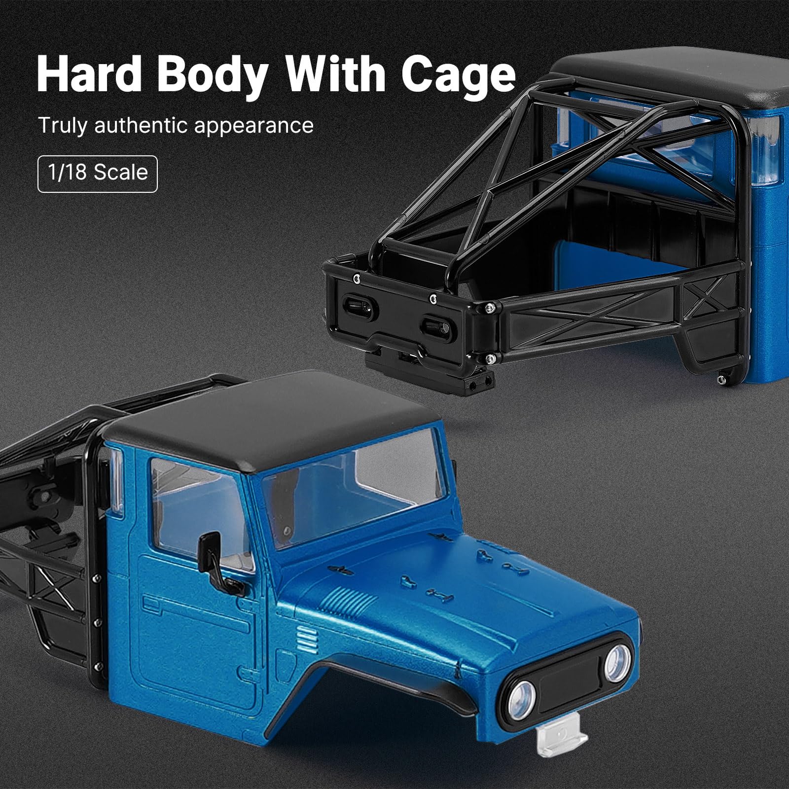 Amazon.com: INJORA 87g IR40 Truck Body Shell with Tube Cage for 1