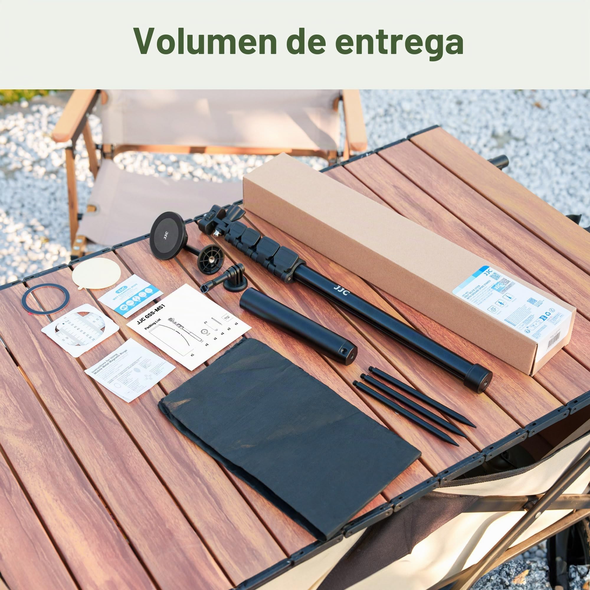 JJC Trípode Magnético de 61 Pulgadas con Estacas de Pico, Soporte para Teléfono, Trípode Extensible de Aluminio para Entrenamiento de Swing de Golf, Soporte de Teléfono para iPhone 16, 15, 14